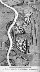 Die Ruinen von Babylon am Ostufer des Euphrat